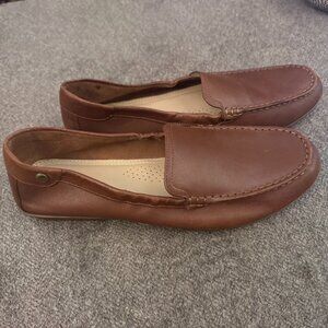 Hush Puppies Womens Brown Leather Comfort Loafers Size 11